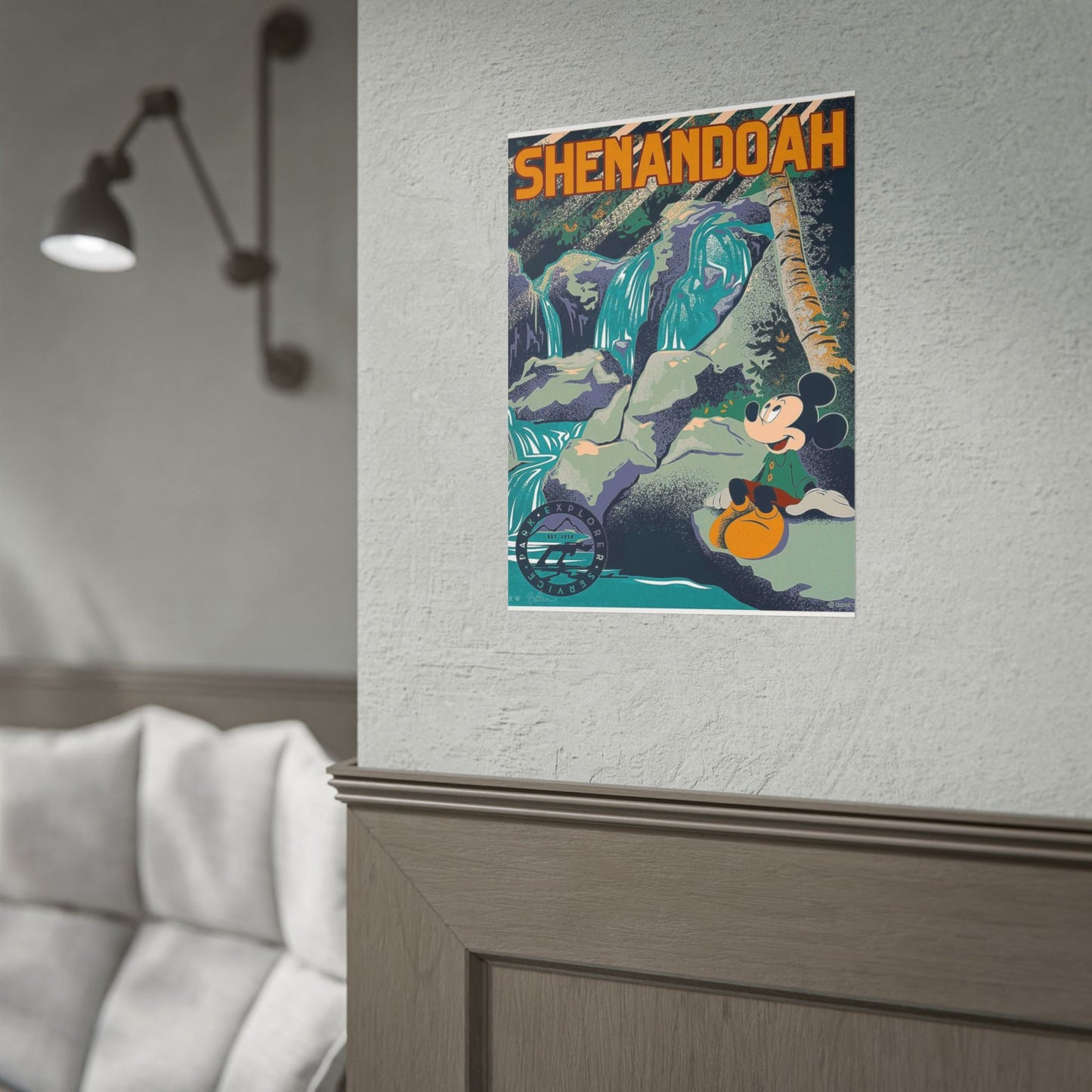 Shenandoah Vintage Mickey Mouse Travel Poster - Rolled Wall Poster