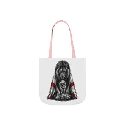 England Lion Guardian Canvas Tote — Protective Lion & Cub Illustration Tote Bag