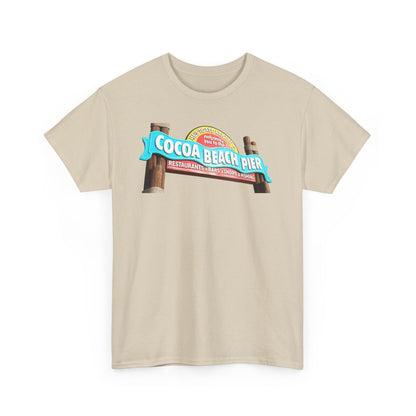 Cocoa Beach Pier T‑Shirt — Retro Beach Sign Vacation Tee