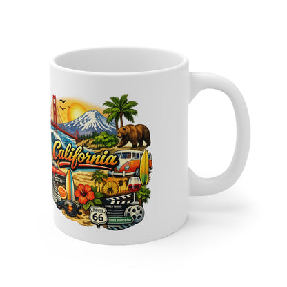 California Scenic Mug — Golden Gate, Surf & Roadtrip Ceramic Coffee Cup (11oz/15oz)
