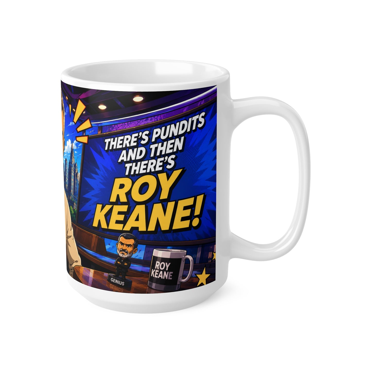 There's pundits then there's Roy Keane Motivational Coach Cartoon Coffee Mug — 11oz/15oz