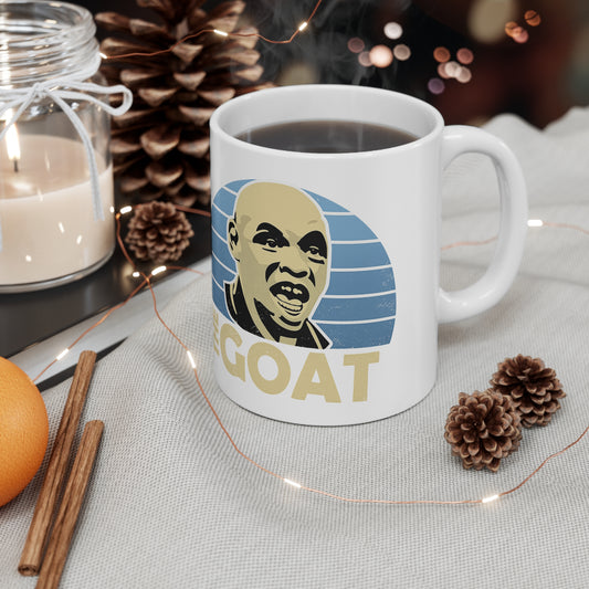 Shaun GOAT Goater Manchester City Ceramic Mug — Retro Blue Striped Design (11oz & 15oz)