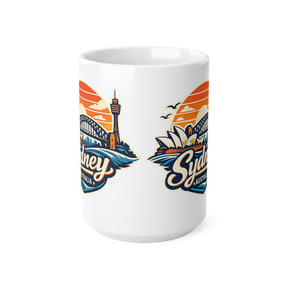 Sydney Skyline Coffee Mug — Vintage Sunset Opera House & Harbour Bridge Ceramic Cup (11oz, 15oz)