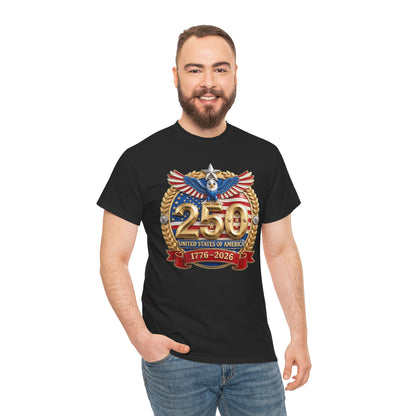 250th USA Anniversary T-Shirt – 1776–2026 Patriotic Eagle Emblem Tee
