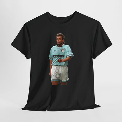 Uwe Rosler Manchester City Legend Graphic Tee - Retro Football Kit Print