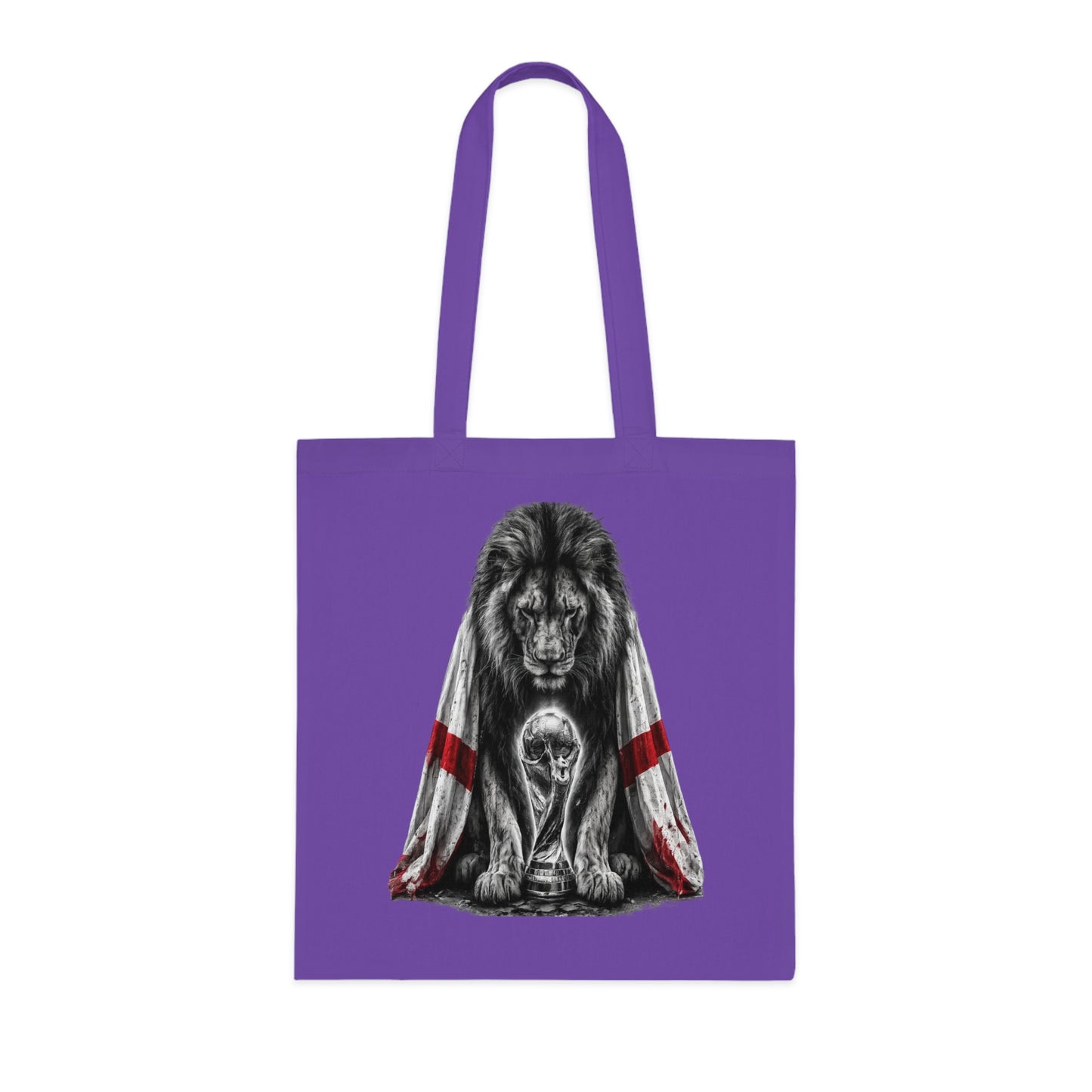 England Lion Tote Bag – Protective Lion Illustration Cotton Tote