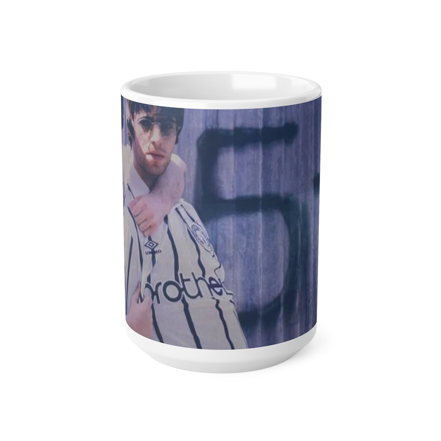 Oasis 5-1 Indie Britpop Band Photo Ceramic Mug — Vintage Oasis Brothers Design (11oz/15oz)