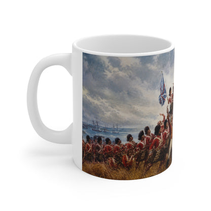 Historical Battle Scene Coffee Mug — Revolutionary War Canvas Wrap (11oz & 15oz)