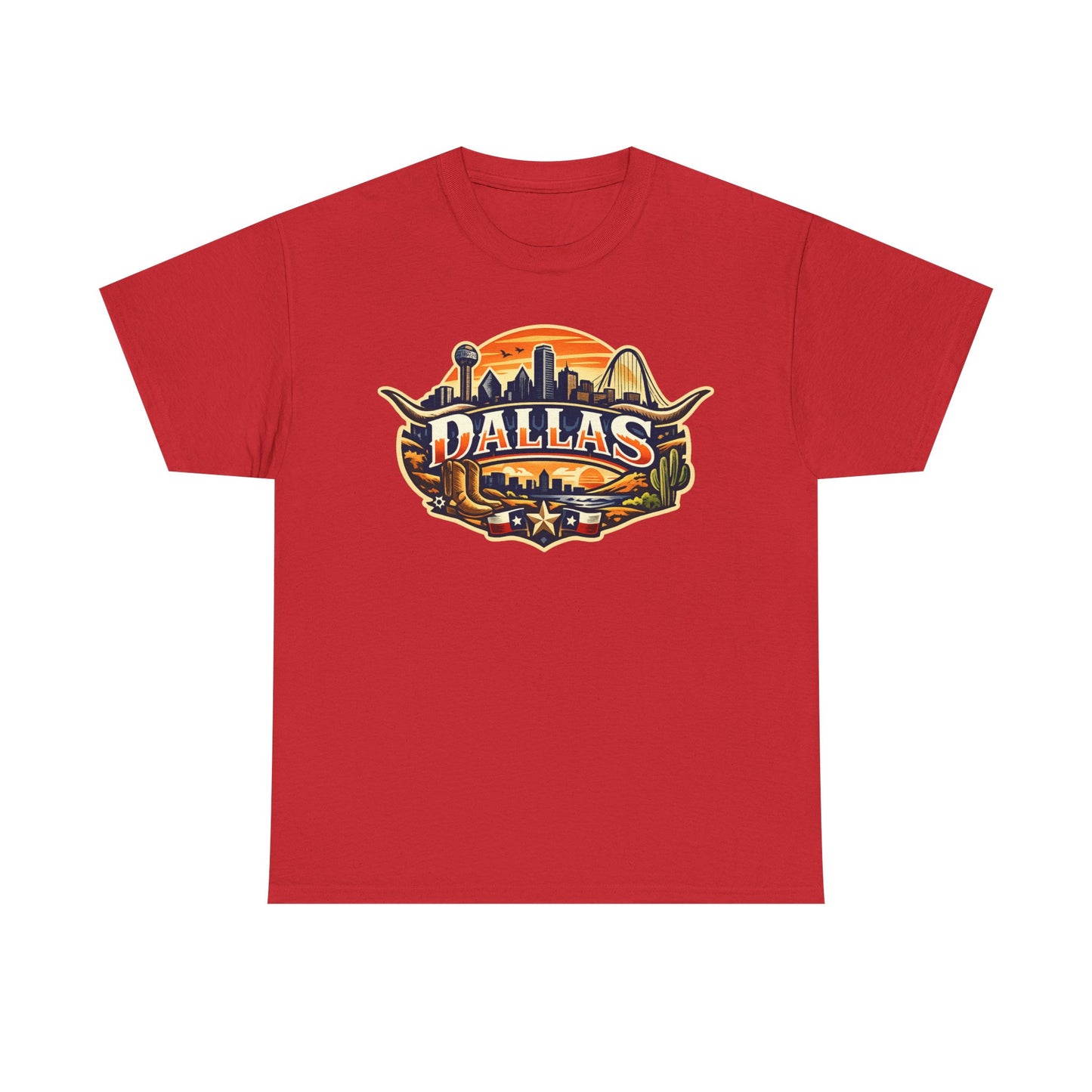 Dallas Skyline Retro Tee — Vintage Cityscape T‑Shirt with 'Dallas' Graphic
