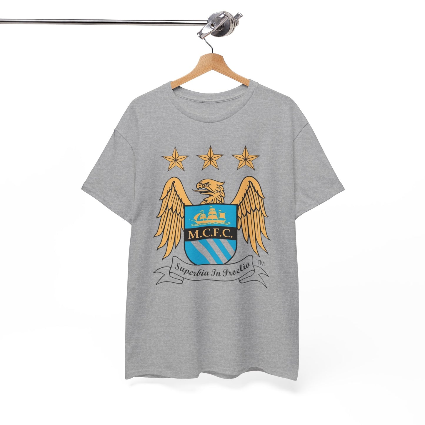 Manchester City Retro Club Crest T‑Shirt — MCFC Vintage Style Club Emblem Tee