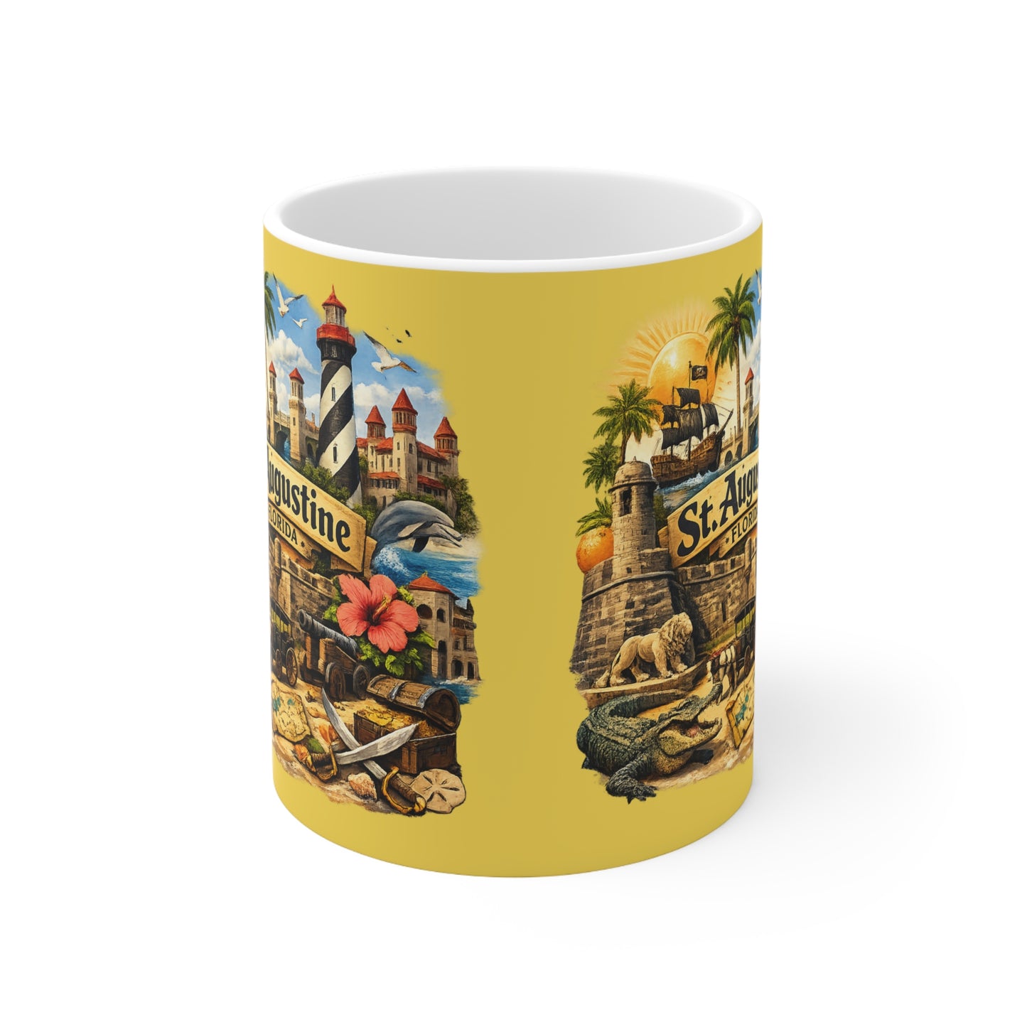 St. Augustine Florida Souvenir Mug — Vintage Coastal Travel Coffee Cup (11oz/15oz)