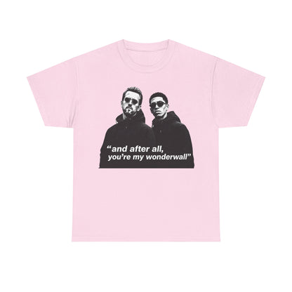 Kane and Bellingham Wonderwall Lyric T-Shirt — ‘and after all, you’re my wonderwall’ Retro Band Tee