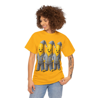 Bananas in Pyjamas – Three Smiling Bananas in Striped Pajamas Graphic T-Shirt