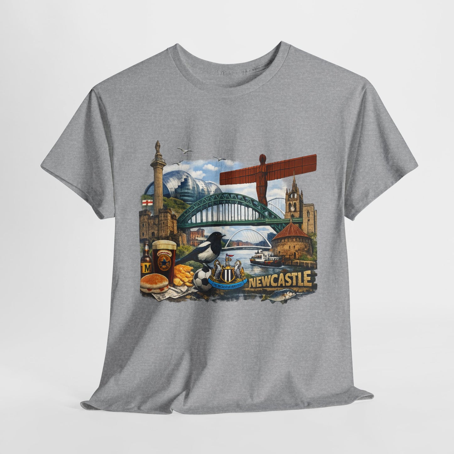 Newcastle Upon Tyne Landmark Tee — Vintage Cityscape T-Shirt