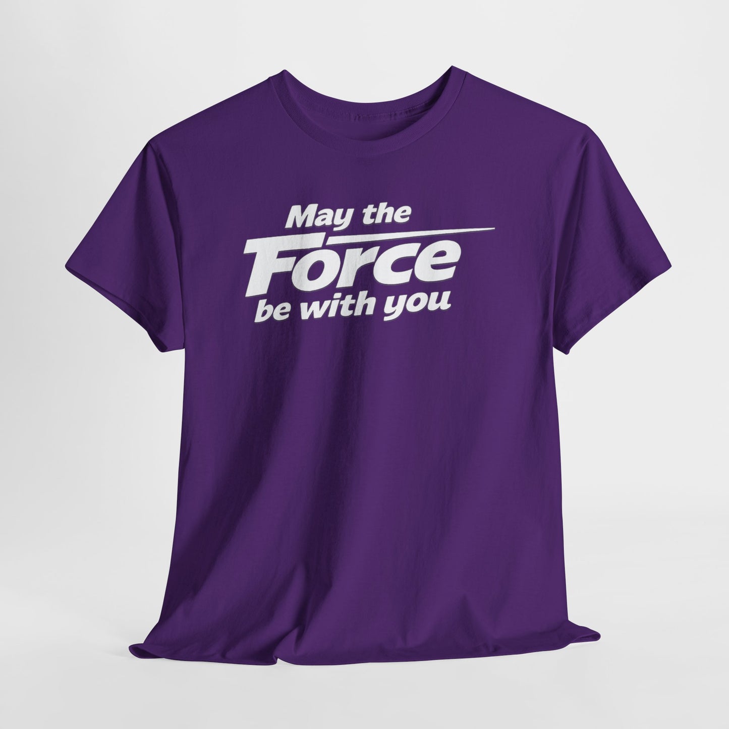 "May the Force Be With You" Retro Embossed Graphic T‑Shirt —
