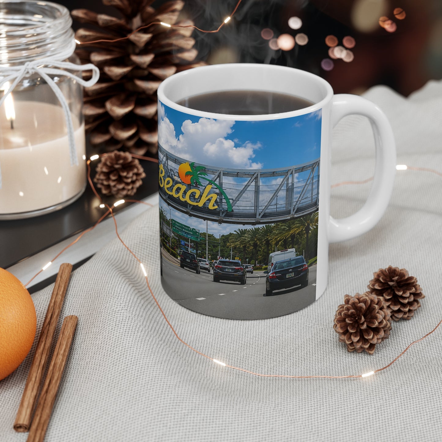 Daytona Beach Scenic Photo Mug — Ceramic Coffee Cup (11oz & 15oz)