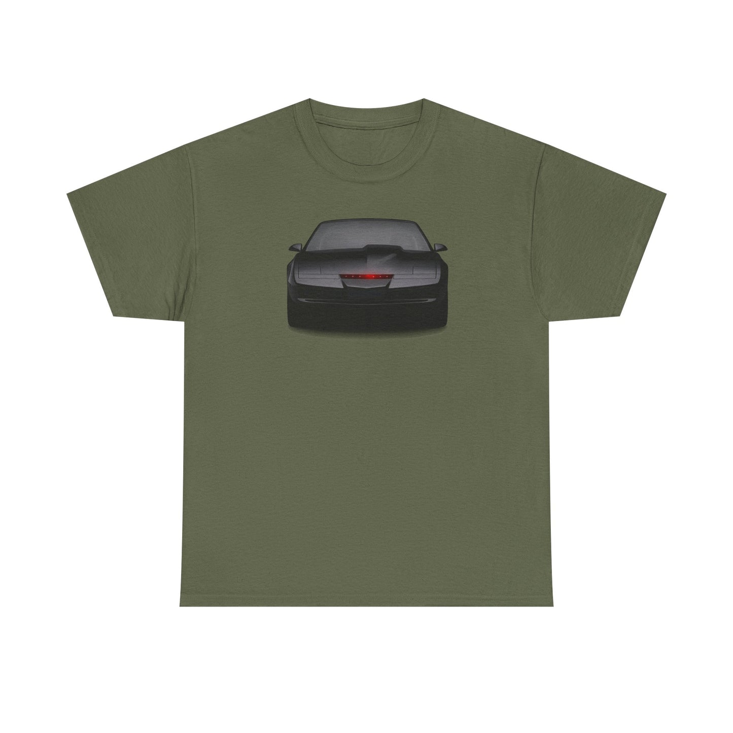 KITT-Inspired Retro Sports Car Tee — Front View Knight Rider Car Graphic Shirt