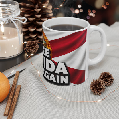 Make Florida Great Again Ceramic Coffee Mug — State Seal Flag Design (11oz/15oz)