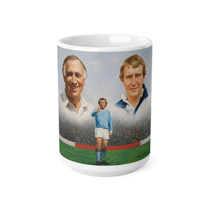 Mercer, Allison, Bell, Lee and Summerbee Manchester City Soccer Legends Ceramic Mug — Vintage Football Players 11oz/15oz