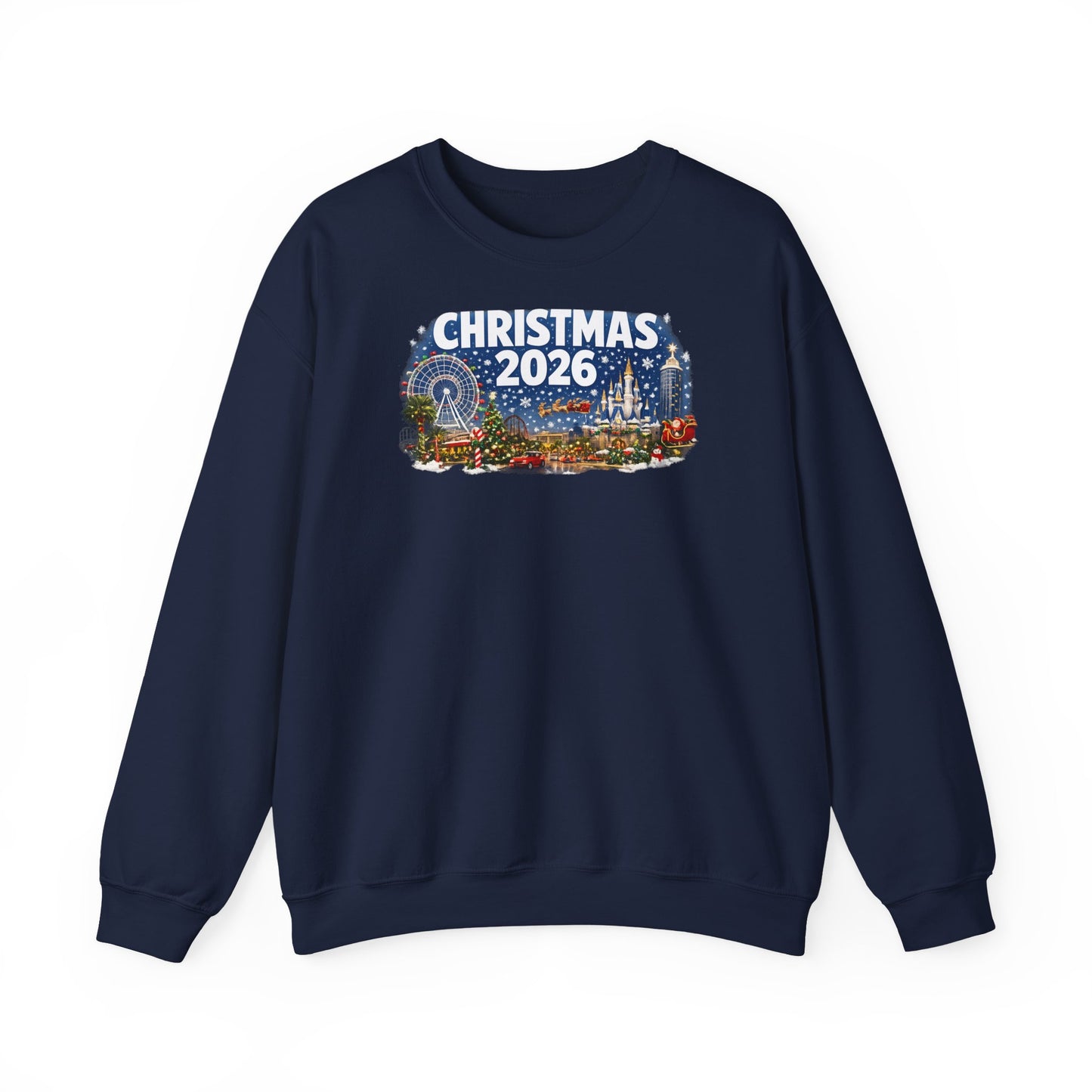 Christmas 2026 Holiday Sweatshirt – Festive Winter Cityscape Crewneck