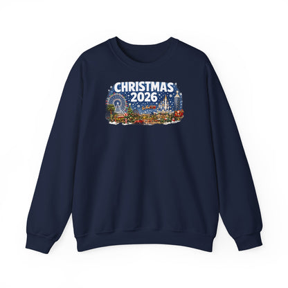 Christmas 2026 Holiday Sweatshirt – Festive Winter Cityscape Crewneck