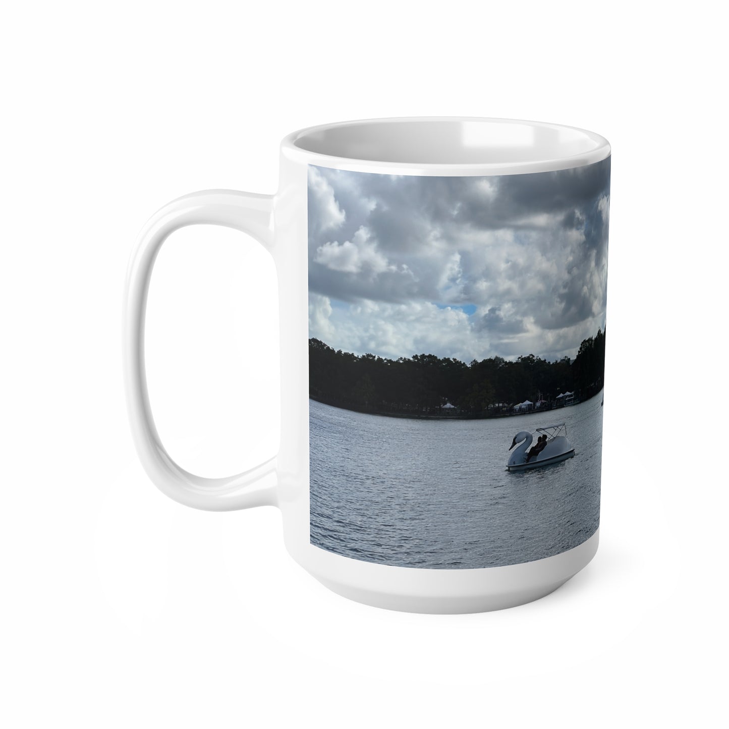 Lake Eola Orlando Swan Paddle Boat Lake Ceramic Coffee Mug — 11oz & 15oz Scenic Photo Mug