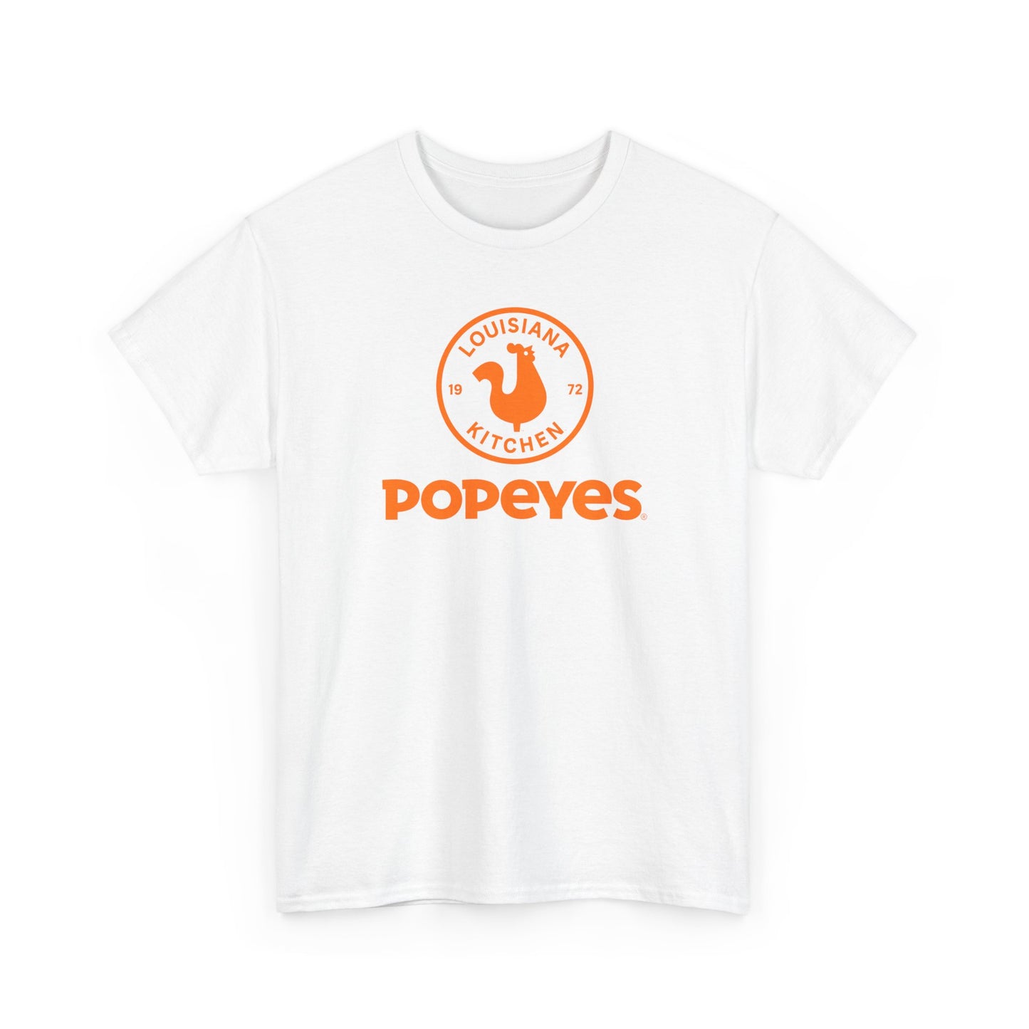 Popeyes Logo T-Shirt — Vintage Orange Louisiana Kitchen Tee