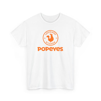 Popeyes Logo T-Shirt — Vintage Orange Louisiana Kitchen Tee