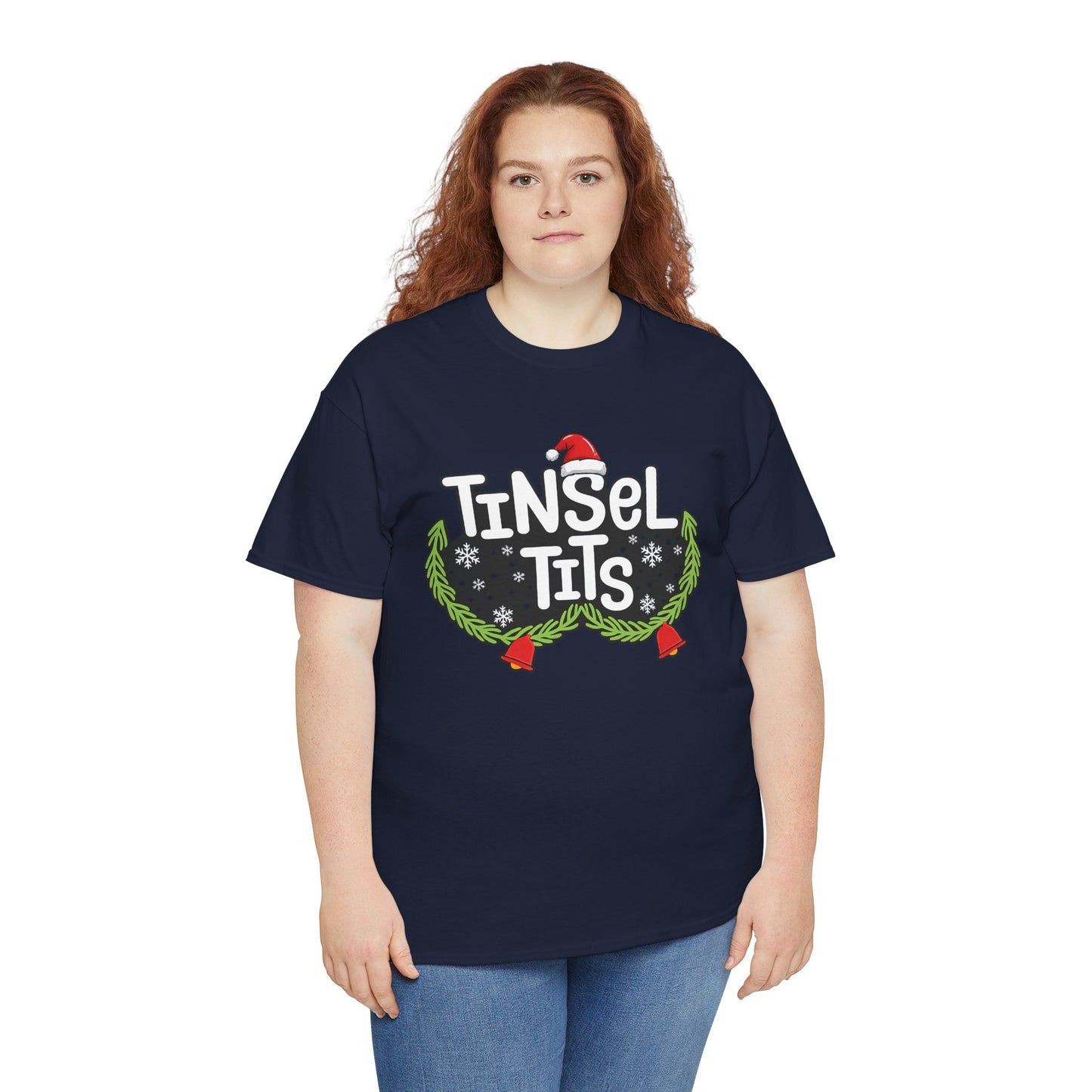 T-Shirt — "Tinsel Tits" Funny Christmas Wreath Holiday Tee