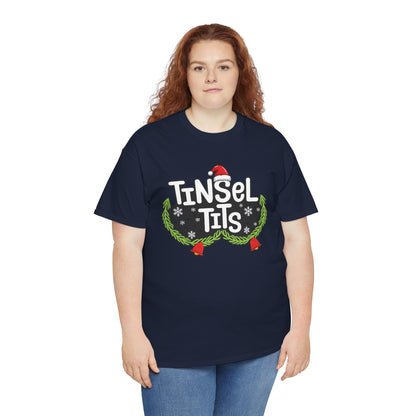 T-Shirt — "Tinsel Tits" Funny Christmas Wreath Holiday Tee