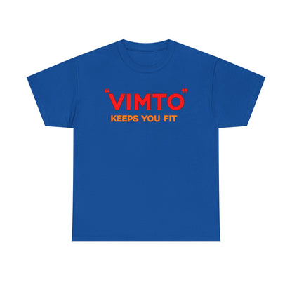 VIMTO "Keeps You Fit" Graphic Tee — Retro Beverage Logo T-Shirt