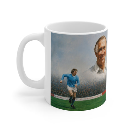 Mercer, Allison, Bell, Lee and Summerbee Manchester City Soccer Legends Ceramic Mug — Vintage Football Players 11oz/15oz