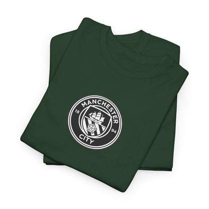 Man City Unofficial T-Shirt — Vintage Crest Logo Tee (Small Chest Emblem)