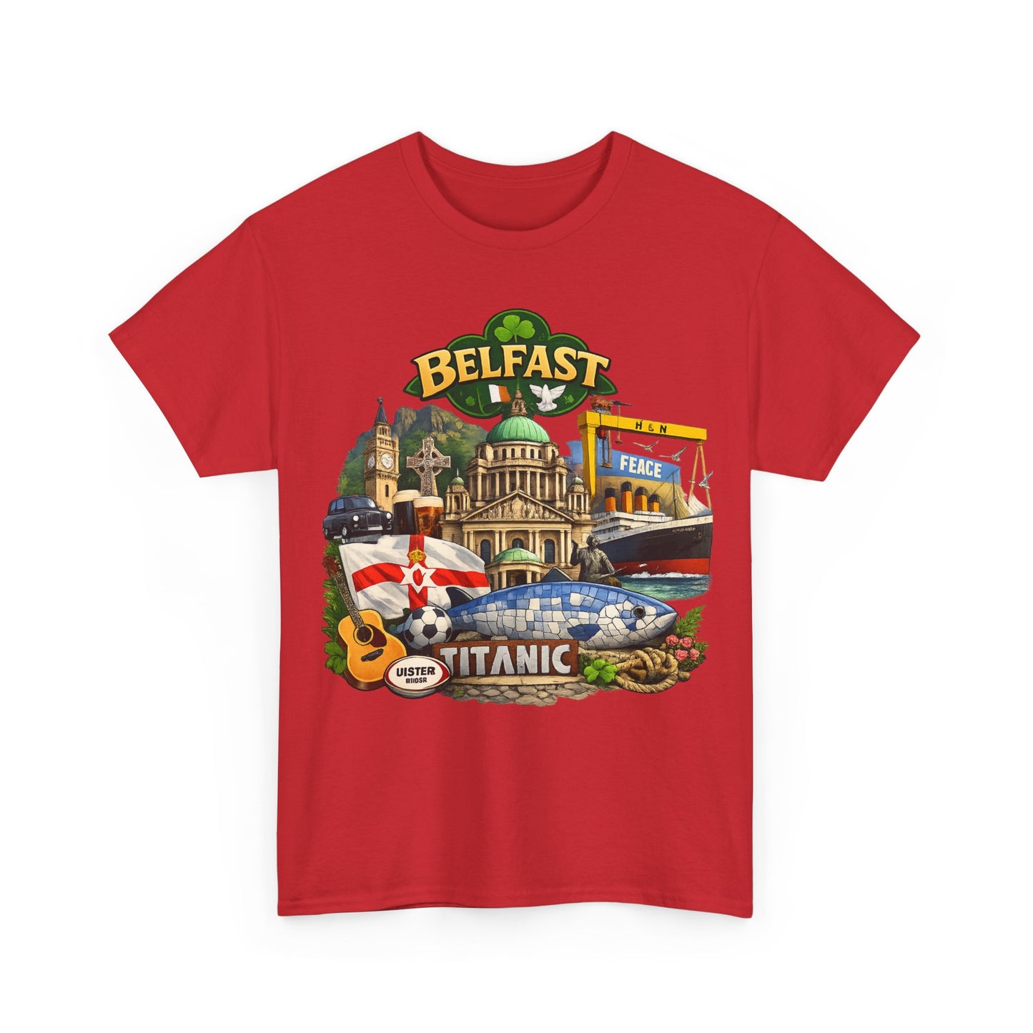 Belfast Collage T-Shirt – Titanic & City Landmarks Souvenir Tee