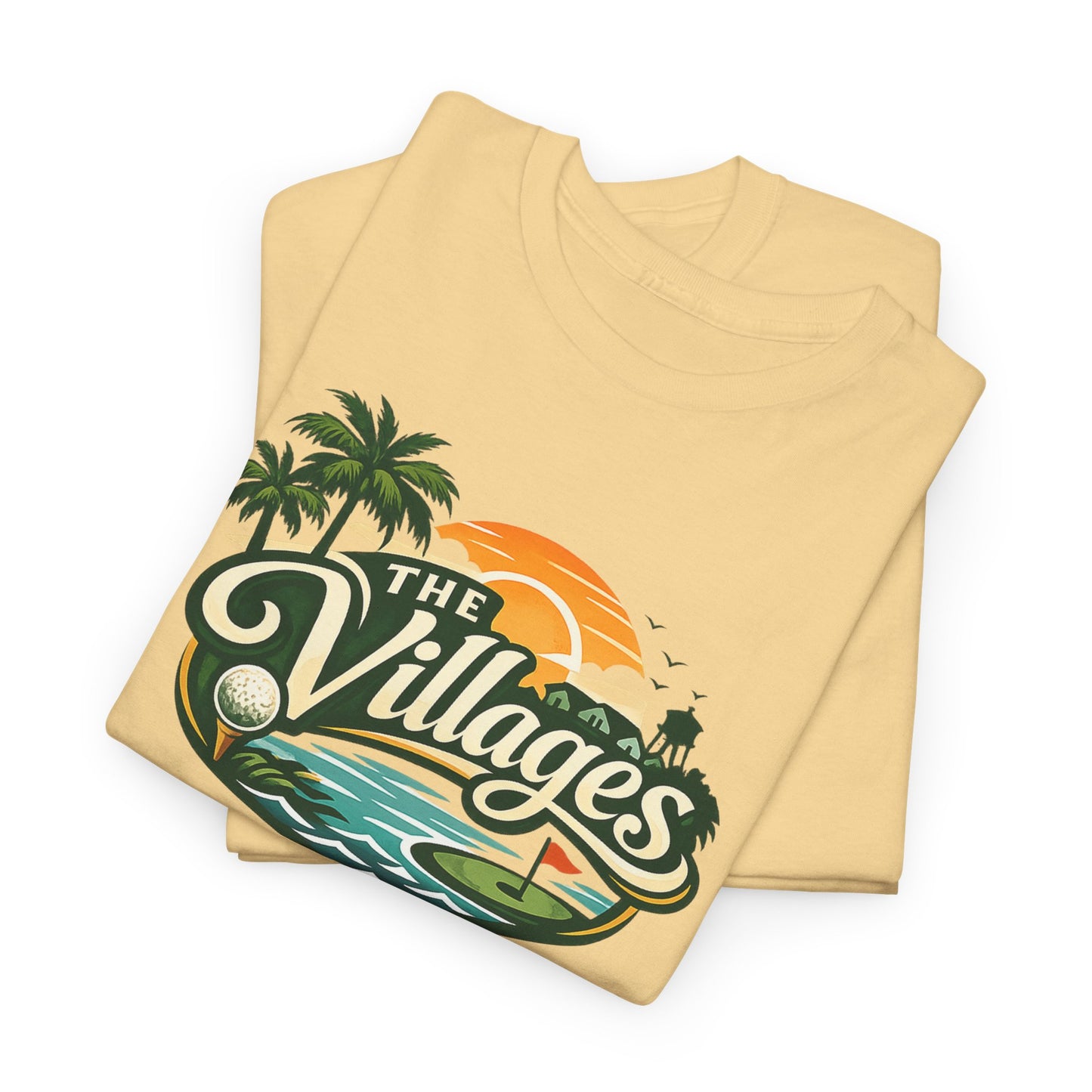 The Villages of Florida Sunset Logo Tee - Florida Palm Beach Retro T-Shirt