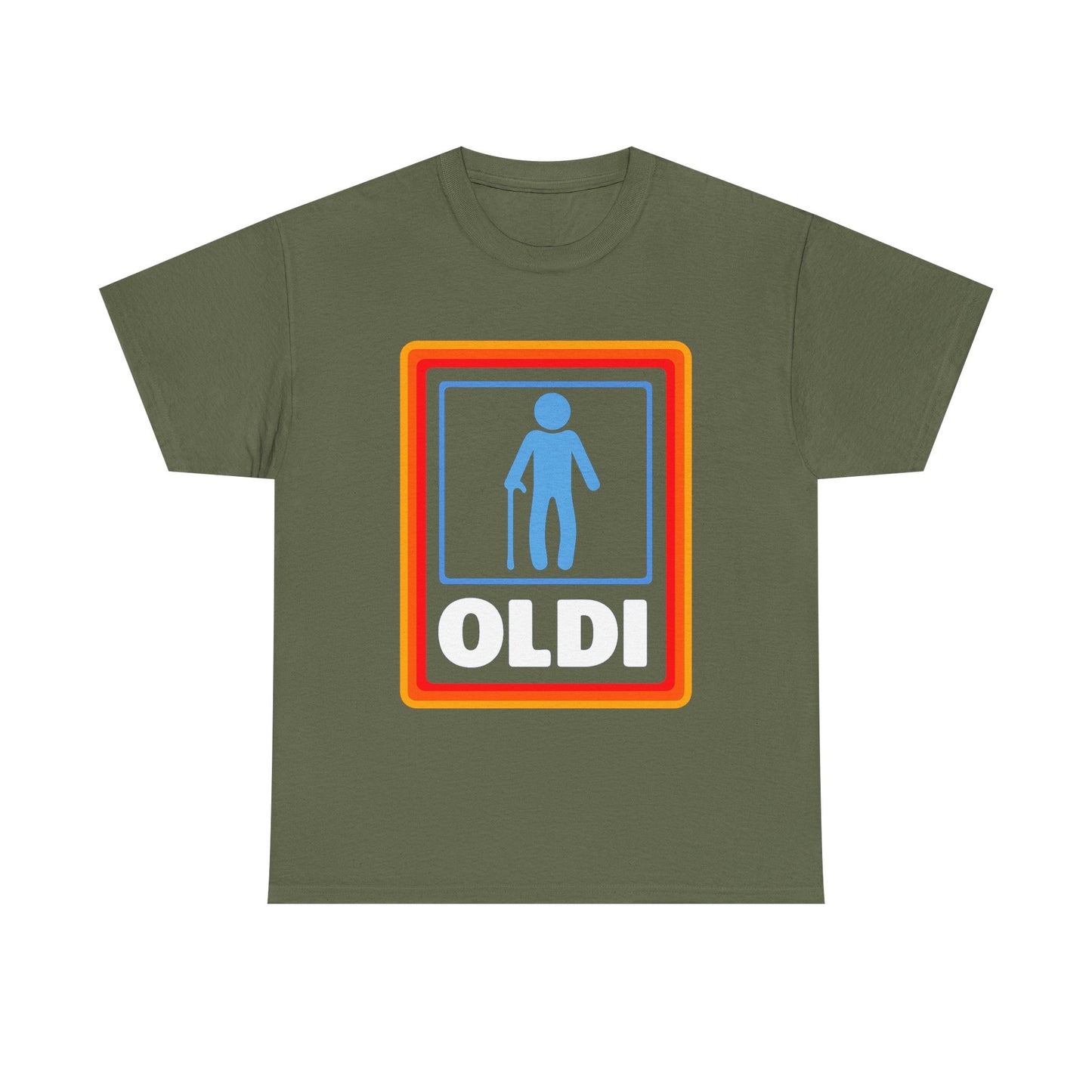 Oldi Retro Logo Tee — Funny Elderly Humour T-Shirt
