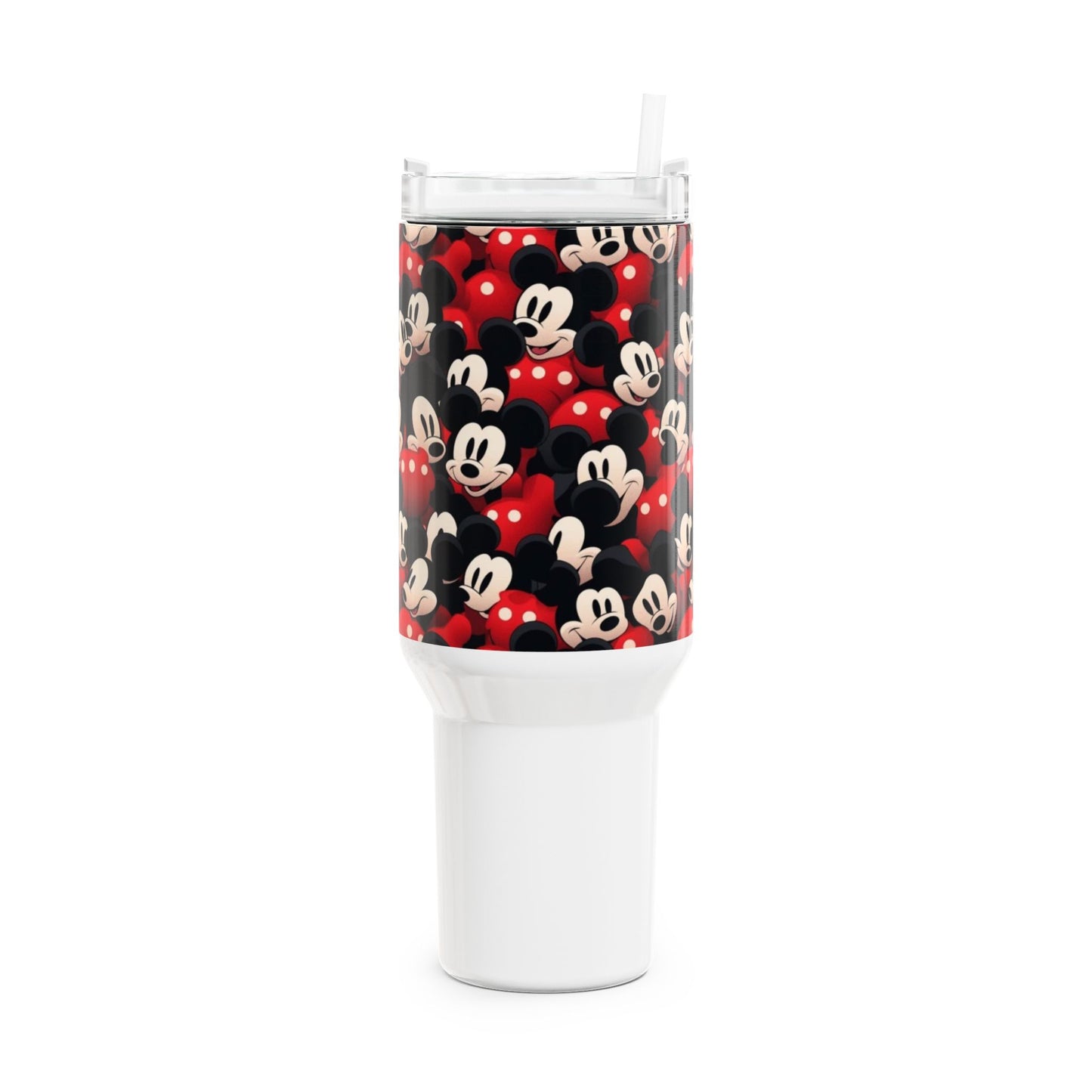 40oz Mickey Mouse Pattern Tumbler — Retro Cartoon Stainless Travel Cup