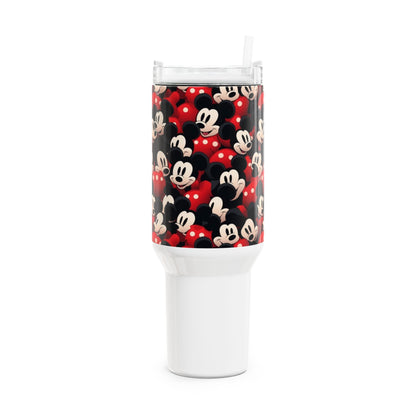40oz Mickey Mouse Pattern Tumbler — Retro Cartoon Stainless Travel Cup