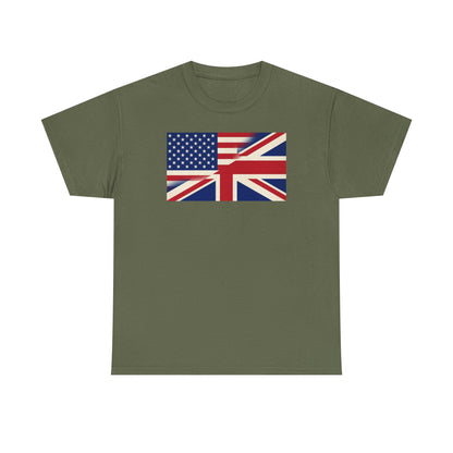 USA-UK Flag Graphic Tee — American British Union Jack Mashup T-Shirt