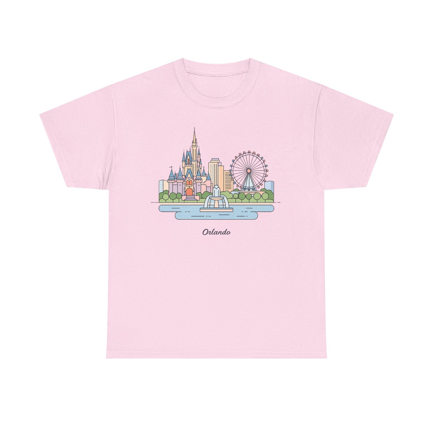Orlando Skyline T-Shirt — Cute Cityscape Graphic Tee with 'Orlando' Text