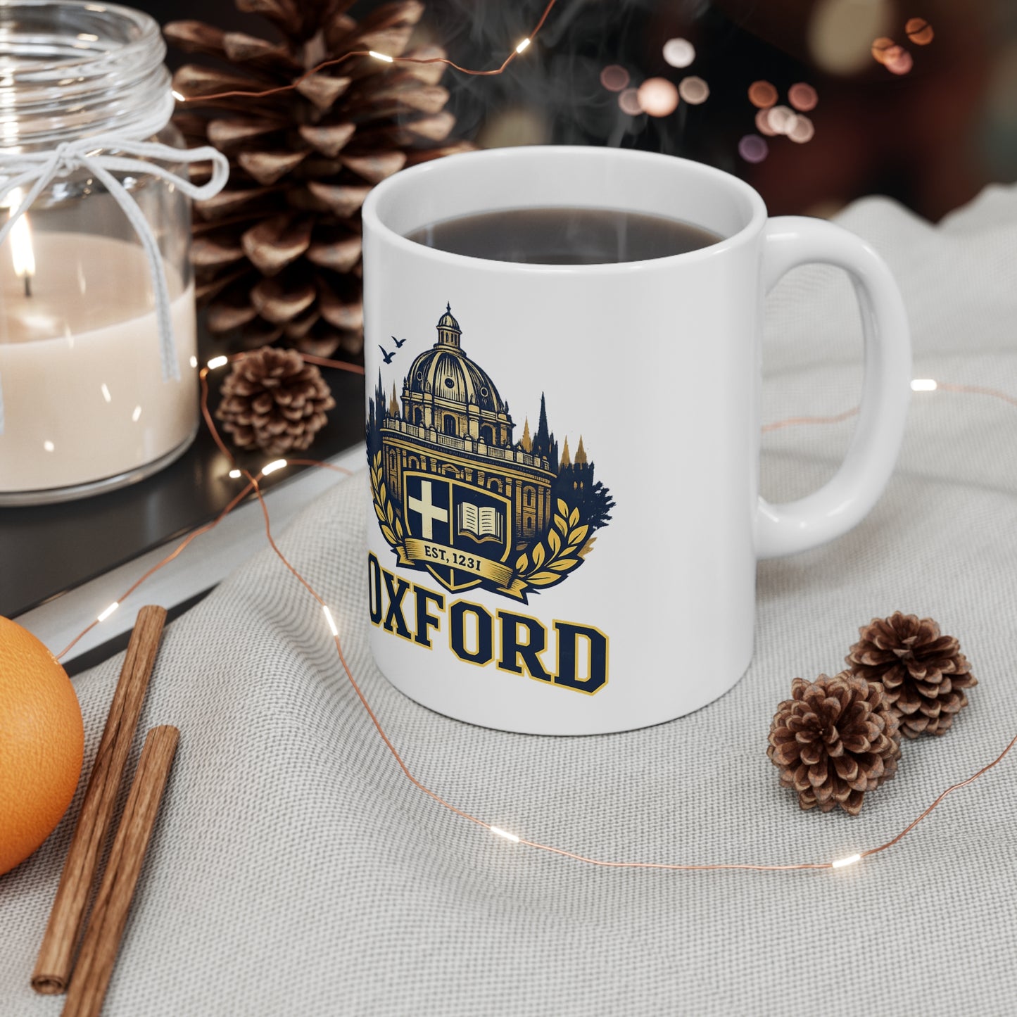 Oxford Crest Ceramic Coffee Mug — University Shield Design, 11oz & 15oz