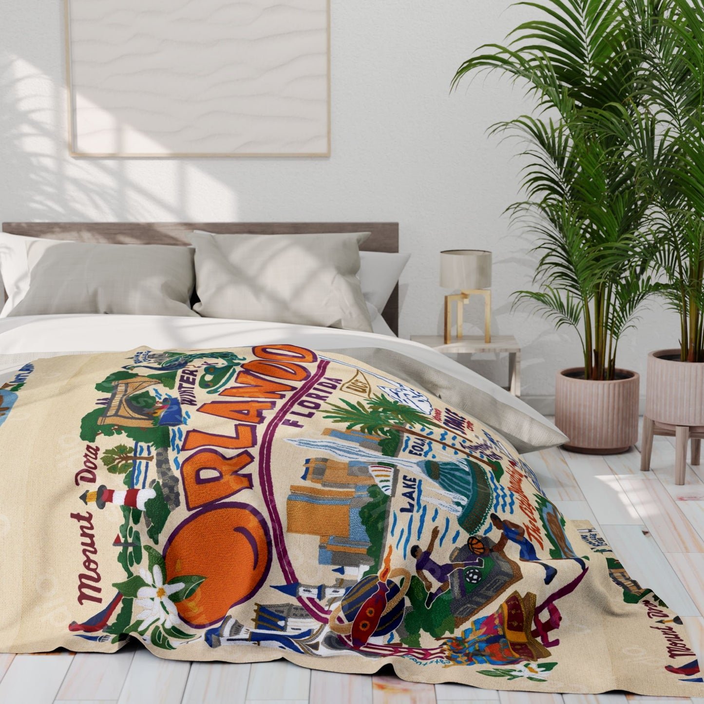 Orlando Vintage Map Fleece Blanket