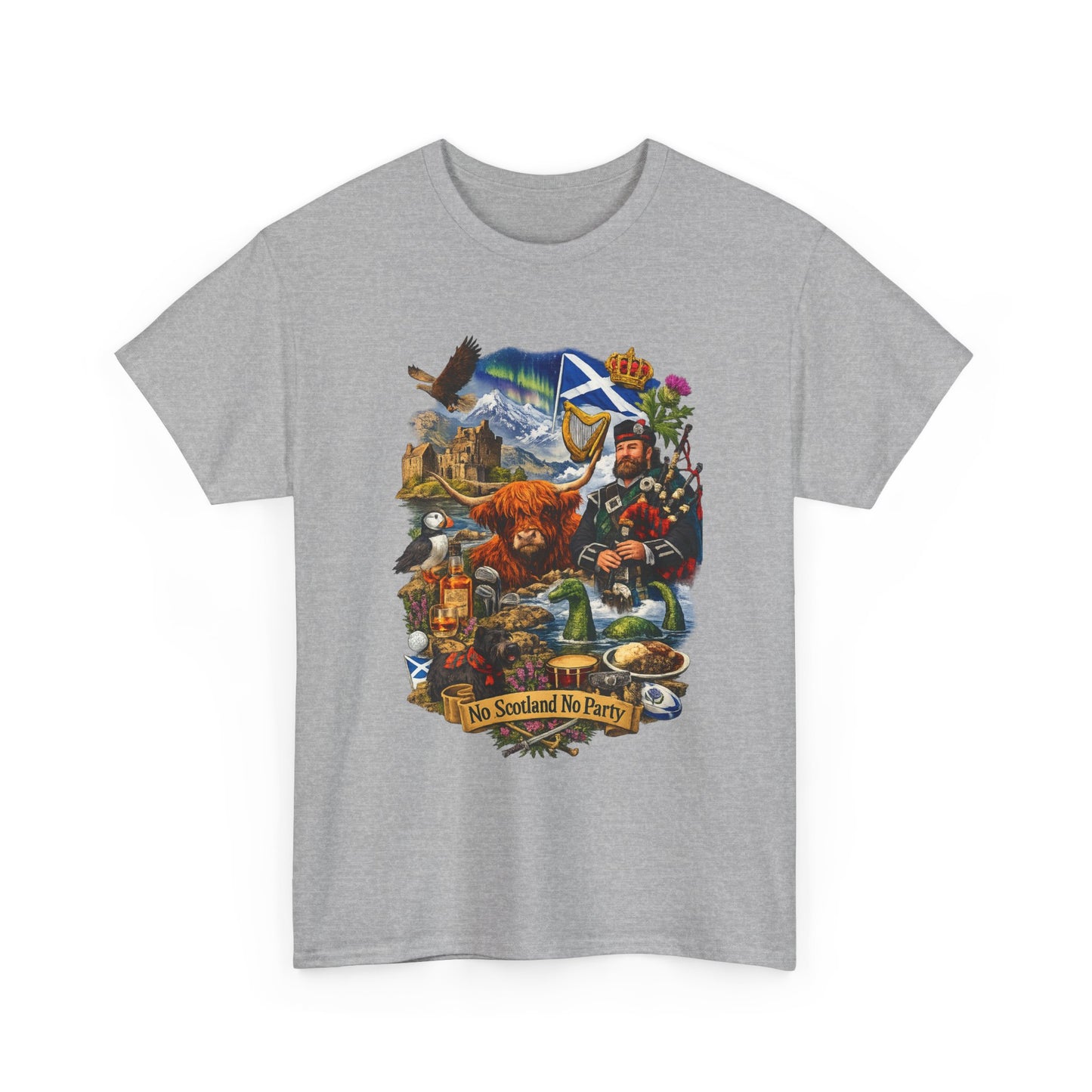 Scotland Collage T-Shirt — "No Scotland No Party" Scottish Heritage Tee