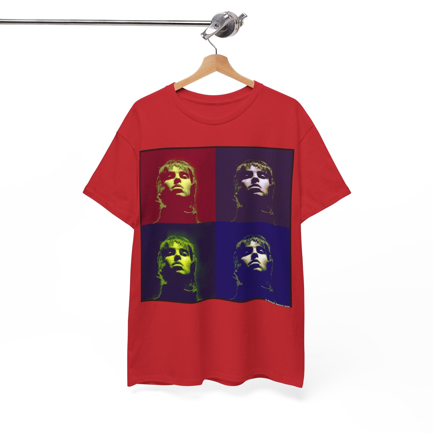 Liam Gallagher Oasis Pop Art Portrait T-Shirt - Retro Color Block Music Icon Tee