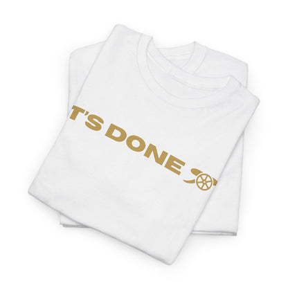 It's Done Arsenal Champions T-Shirt – Minimalist Gold Script Tee