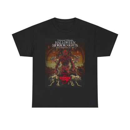 Halloween Horror Nights Stranger Things T‑Shirt — Retro Horror Poster Tee