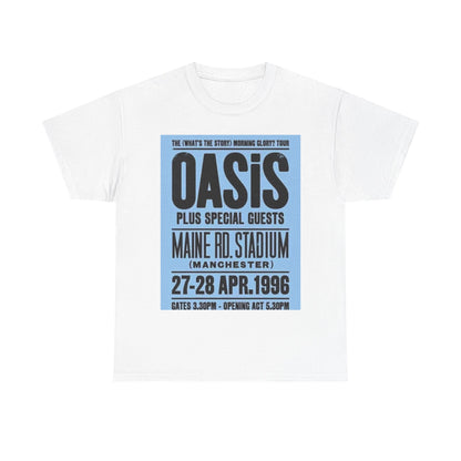 Oasis 1996 Maine Road Tour Poster T‑Shirt — Maine Rd. Stadium Concert Tee