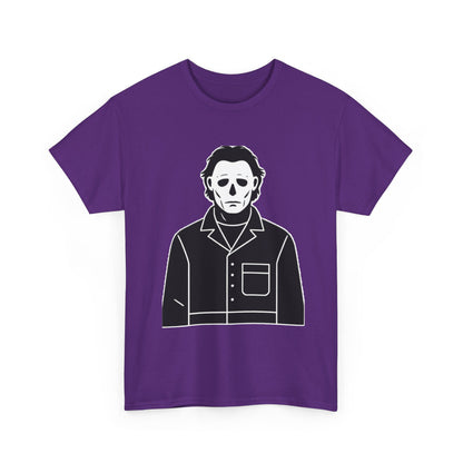 Michael Myers Outline Horror T-Shirt — Minimal Halloween Mask Tee