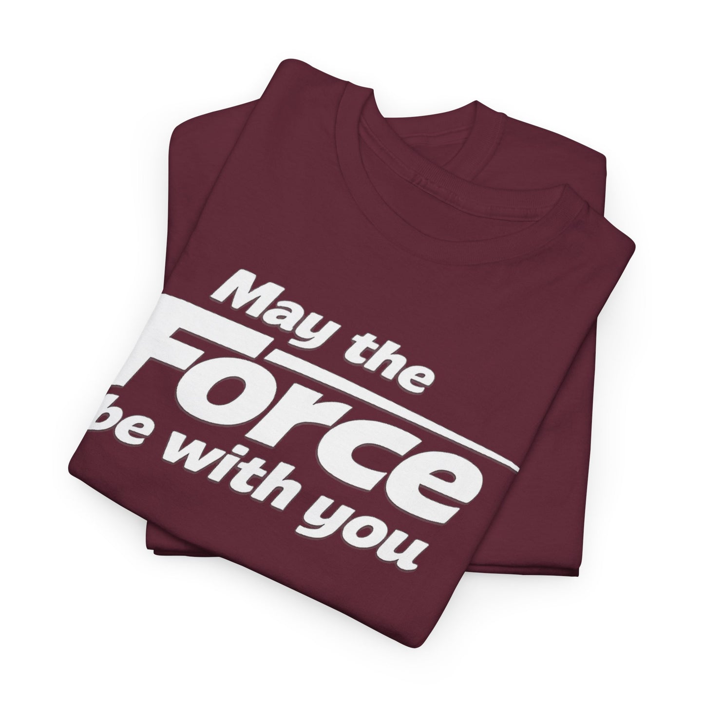 "May the Force Be With You" Retro Embossed Graphic T‑Shirt —