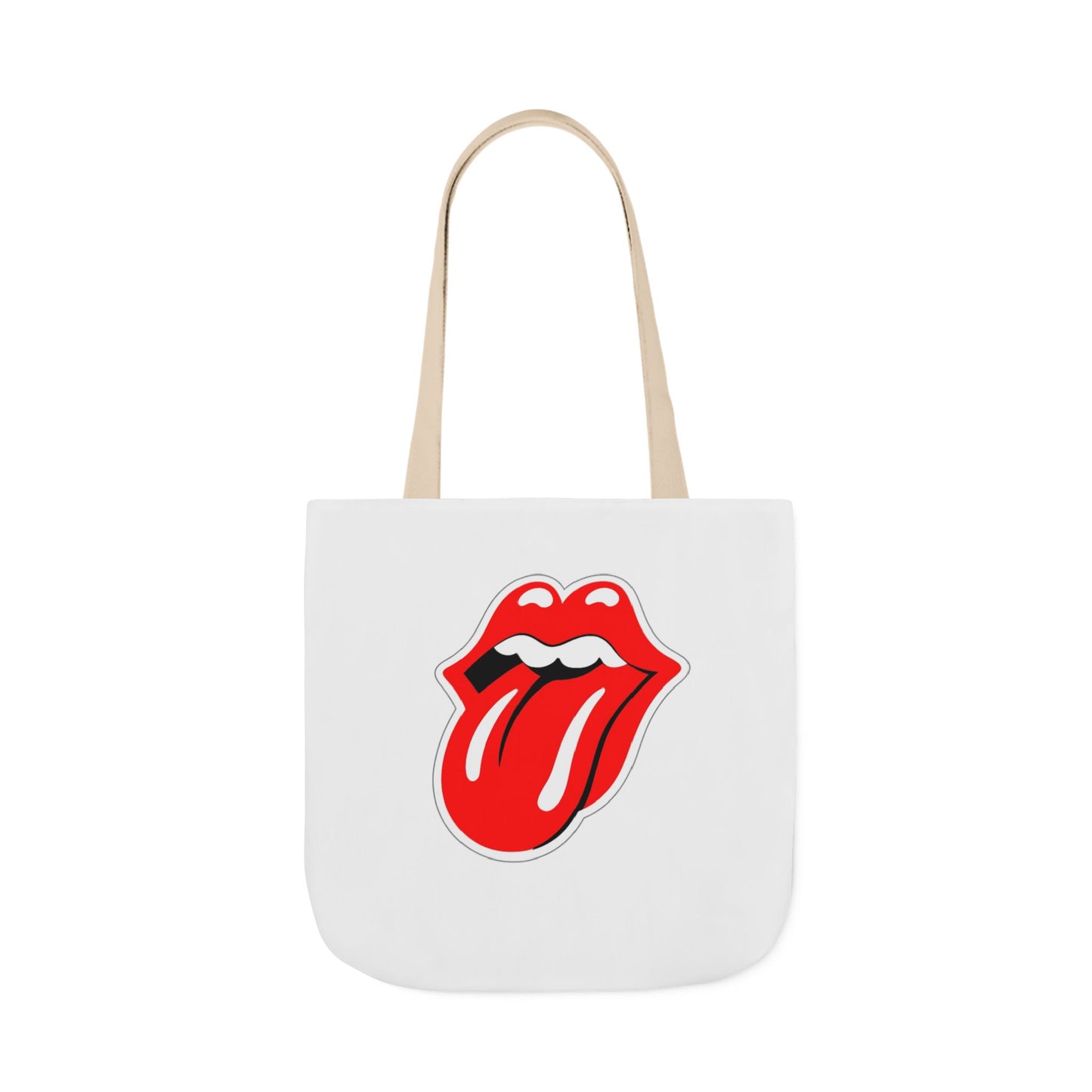 Rock & Roll Tongue Canvas Tote Bag — Retro Lip Graphic